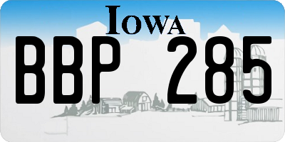 IA license plate BBP285