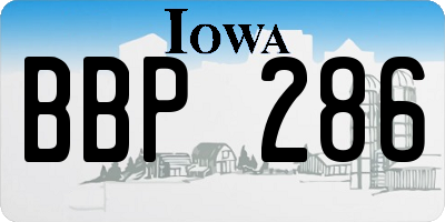 IA license plate BBP286