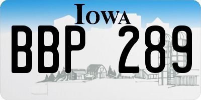 IA license plate BBP289