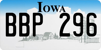 IA license plate BBP296