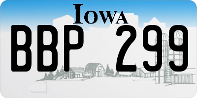 IA license plate BBP299