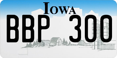 IA license plate BBP300