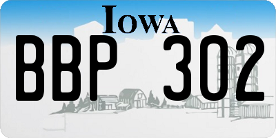 IA license plate BBP302