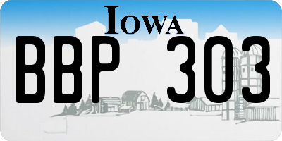 IA license plate BBP303
