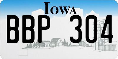 IA license plate BBP304