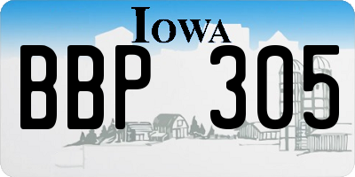 IA license plate BBP305