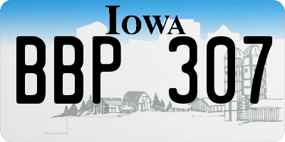 IA license plate BBP307
