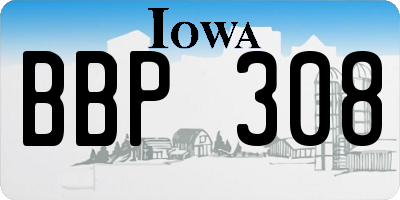 IA license plate BBP308
