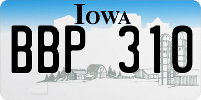 IA license plate BBP310