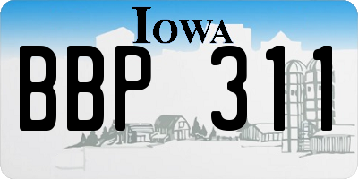 IA license plate BBP311