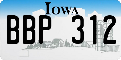 IA license plate BBP312