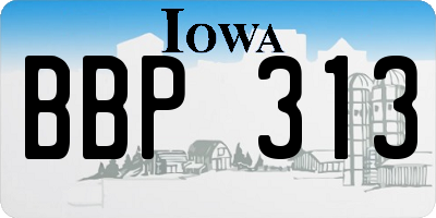 IA license plate BBP313