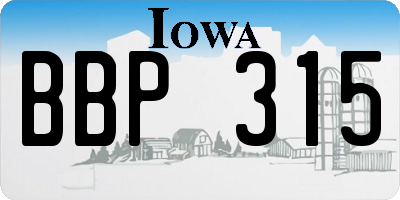 IA license plate BBP315