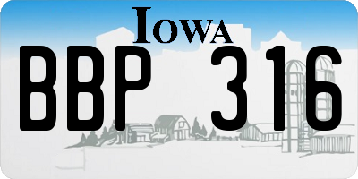 IA license plate BBP316