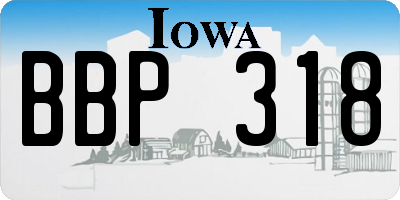 IA license plate BBP318