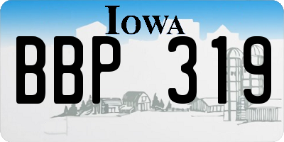 IA license plate BBP319