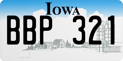 IA license plate BBP321