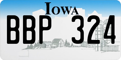 IA license plate BBP324