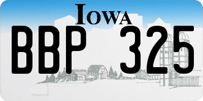 IA license plate BBP325