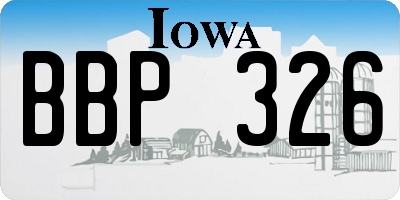 IA license plate BBP326