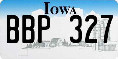 IA license plate BBP327