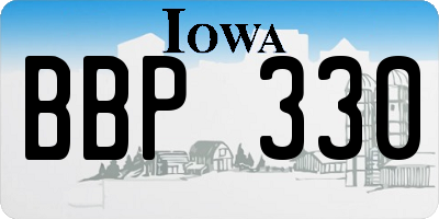 IA license plate BBP330