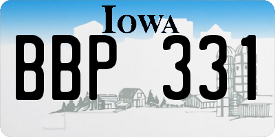 IA license plate BBP331