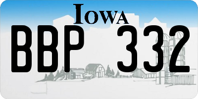 IA license plate BBP332