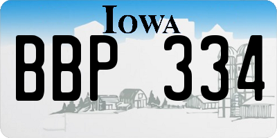 IA license plate BBP334