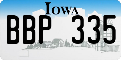 IA license plate BBP335