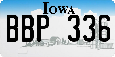 IA license plate BBP336