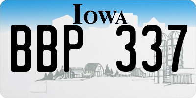 IA license plate BBP337