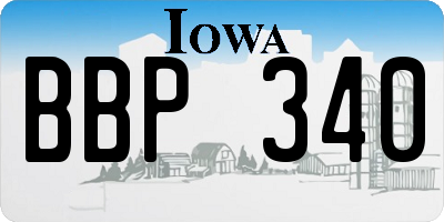 IA license plate BBP340