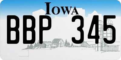 IA license plate BBP345