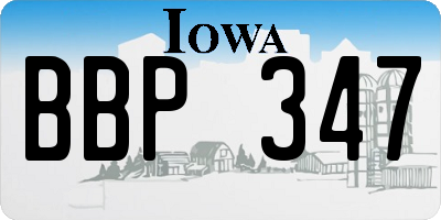 IA license plate BBP347