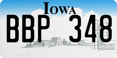 IA license plate BBP348