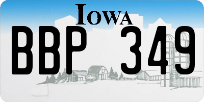 IA license plate BBP349