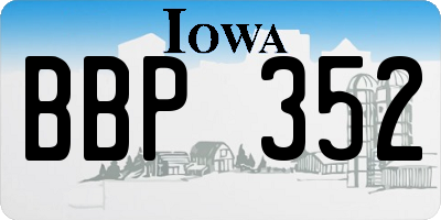 IA license plate BBP352