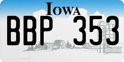 IA license plate BBP353