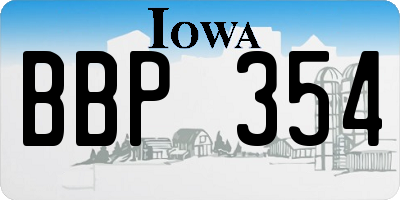 IA license plate BBP354