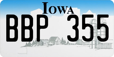 IA license plate BBP355