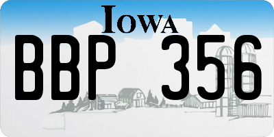 IA license plate BBP356