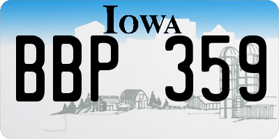 IA license plate BBP359