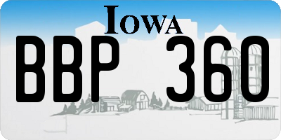 IA license plate BBP360