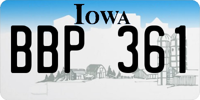 IA license plate BBP361