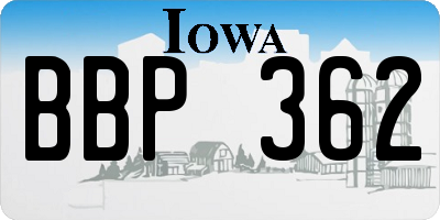 IA license plate BBP362