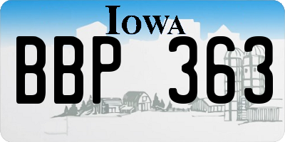 IA license plate BBP363