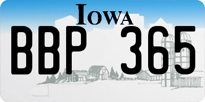 IA license plate BBP365