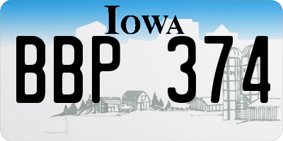 IA license plate BBP374