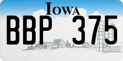 IA license plate BBP375